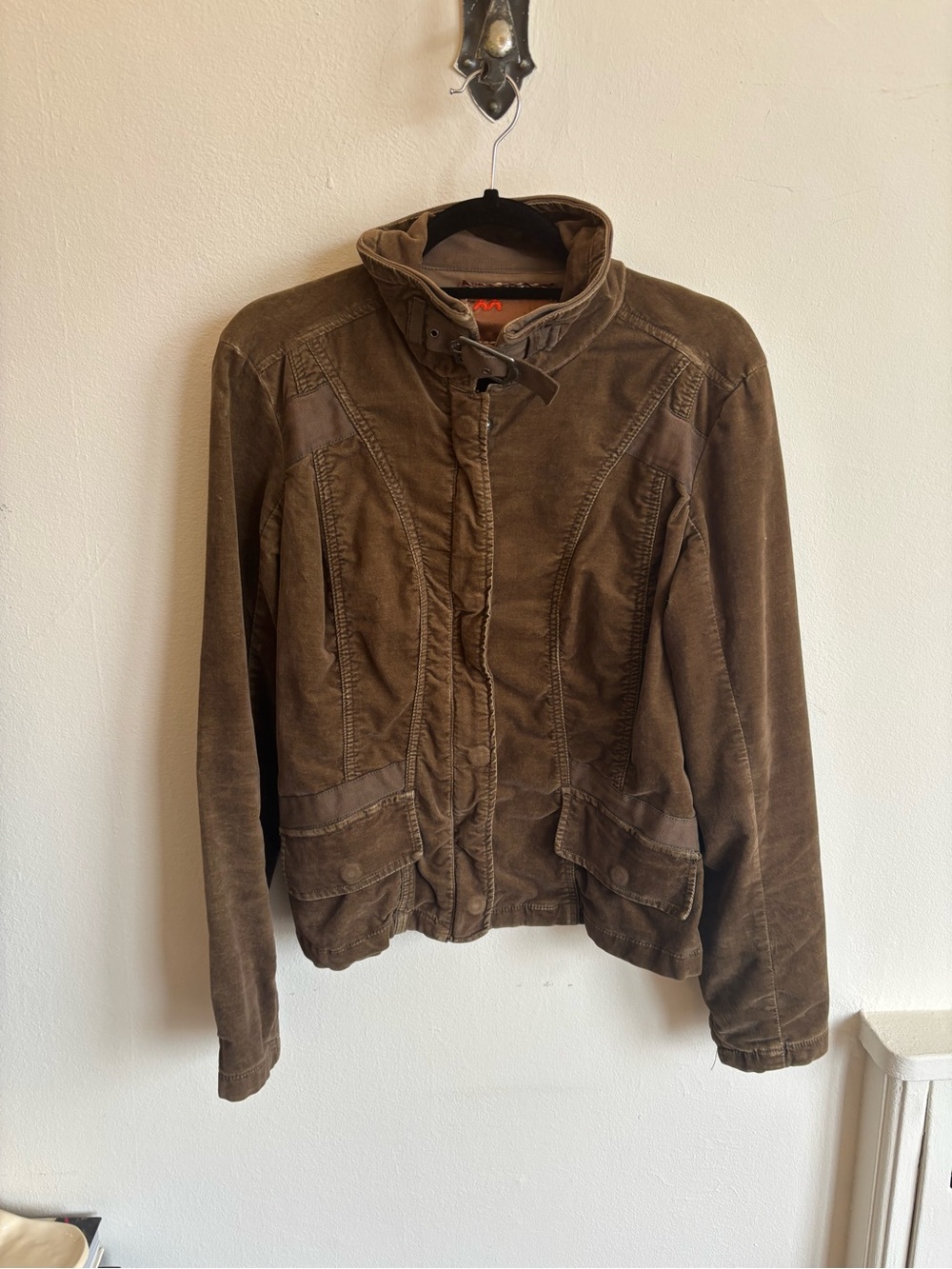 Military style velour jacket